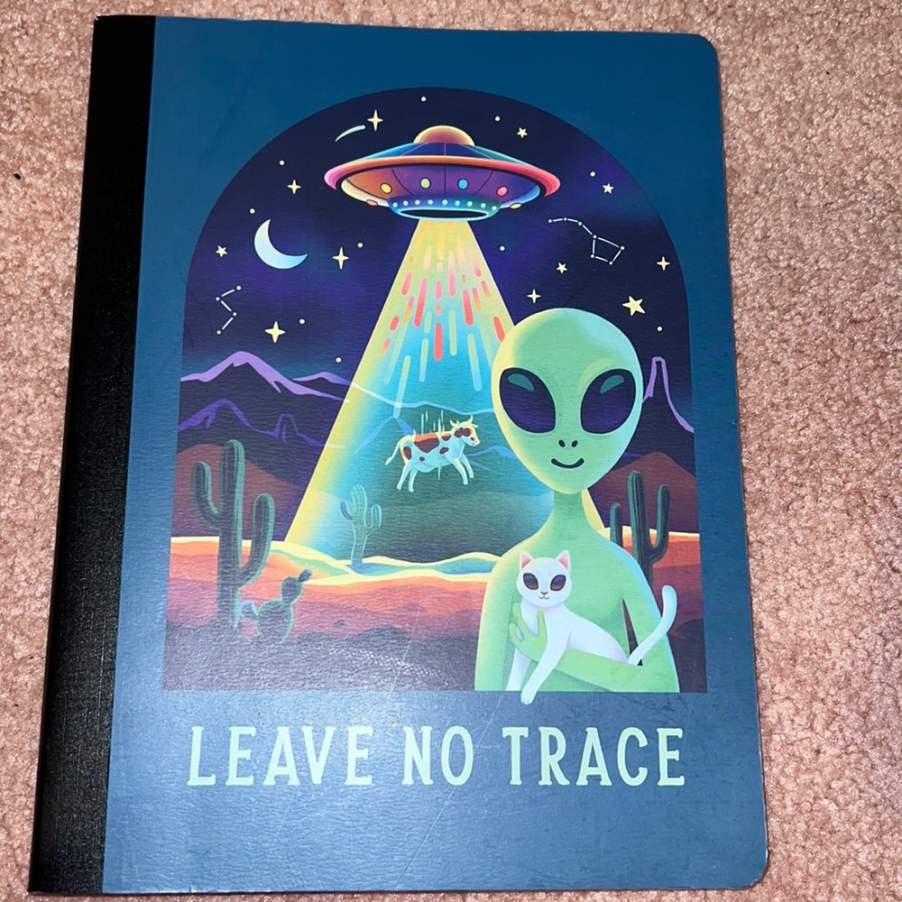 NWT Greenroom Composition Book 70 Sheets Wide Ruled Alien Leave No Trace